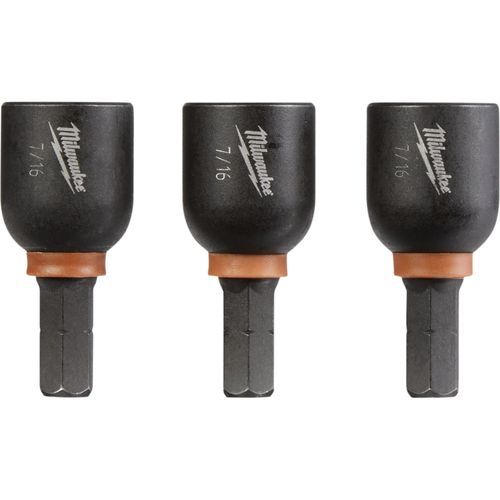 Milwaukee Tool 49-66-4516 SHOCKWAVE Impact Duty 7/16" x 1" Insert Magnetic Nut Driver, 3 EA/PK