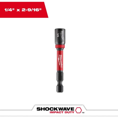 Milwaukee Tool 49-66-4832 SHOCKWAVE Impact Duty 1/4" x 2-9/16" Magnetic Nut Driver, 250 EA/PK
