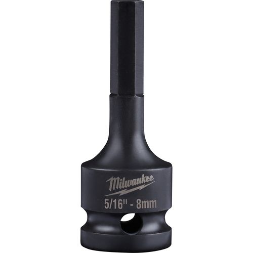 Milwaukee Tool 49-66-5141 SHOCKWAVE Impact Duty Lineman's 1/2" Drive 5/16" - 8mm Hex Bit Socket, 1 EA
