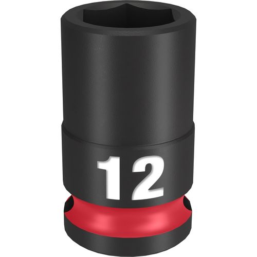Milwaukee Tool 49-66-6136 SHOCKWAVE Impact Duty 3/8" Drive 12MM Standard 6 Point Socket, 1 EA