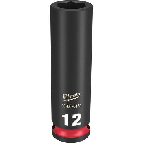 Milwaukee Tool 49-66-6154 SHOCKWAVE Impact Duty 3/8" Drive 12MM Deep 6 Point Socket, 1 EA