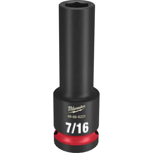 Milwaukee Tool 49-66-6221 SHOCKWAVE Impact Duty 1/2" Drive 7/16" Deep 6 Point Socket, 1 EA