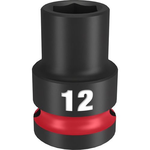 Milwaukee Tool 49-66-6244 SHOCKWAVE Impact Duty 1/2" Drive 12MM Standard 6 Point Socket, 1 EA