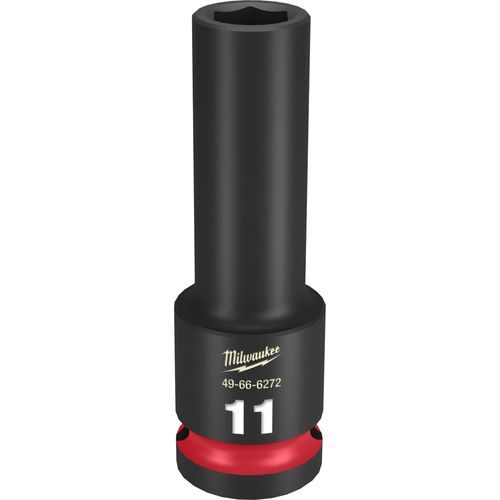 Milwaukee Tool 49-66-6272 SHOCKWAVE Impact Duty 1/2" Drive 11MM Deep 6 Point Socket, 1 EA