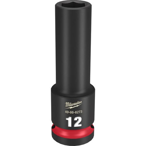 Milwaukee Tool 49-66-6273 SHOCKWAVE Impact Duty 1/2" Drive 12MM Deep 6 Point Socket, 1 EA