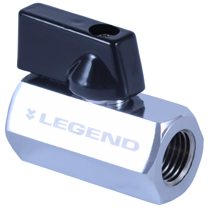 Legend Valves 101-343 1/2" Chrome Plated Forged Brass Mini Ball Valve
