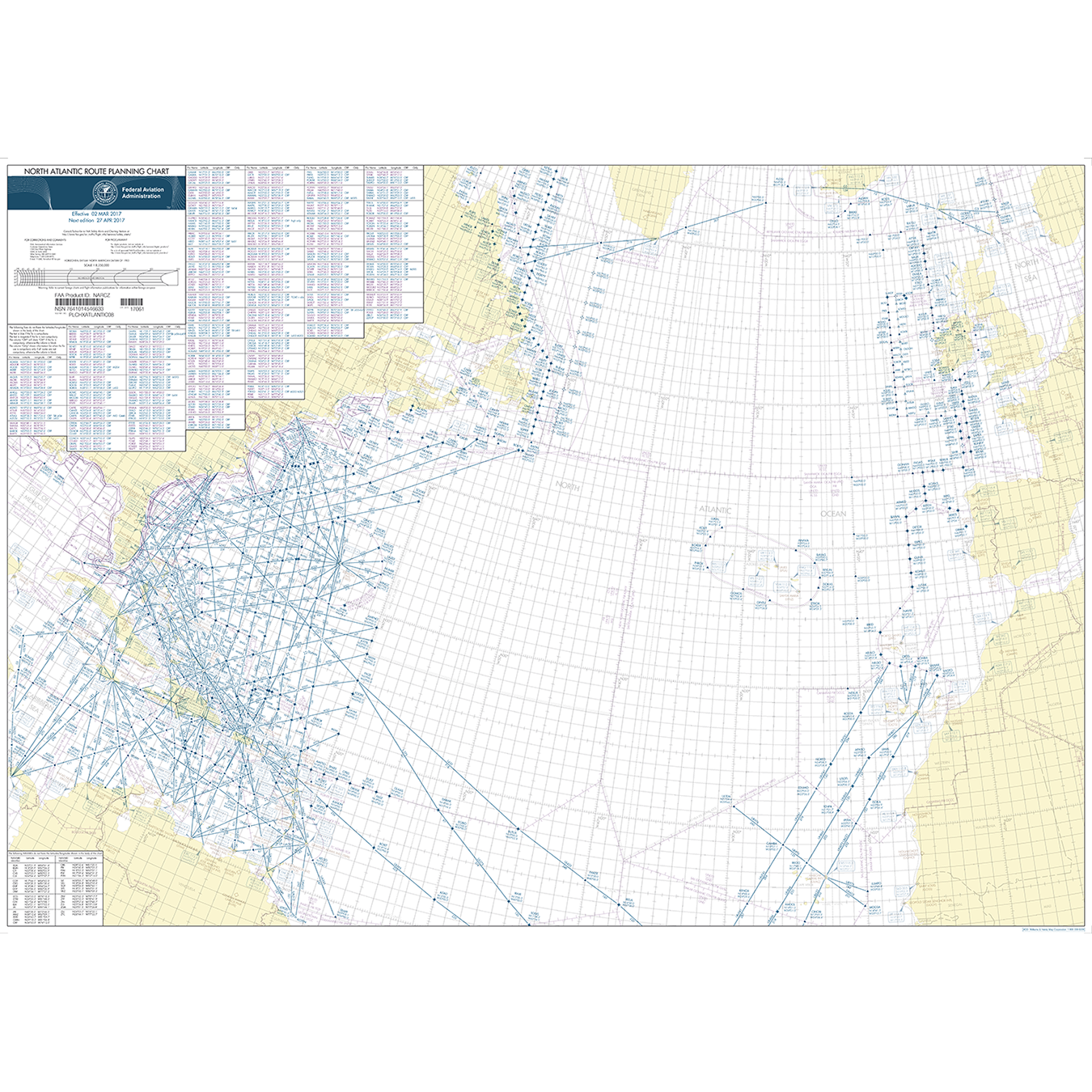 Paradise Clay FAANARCZ FAA Chart: North Atlantic Route Chart FLAT