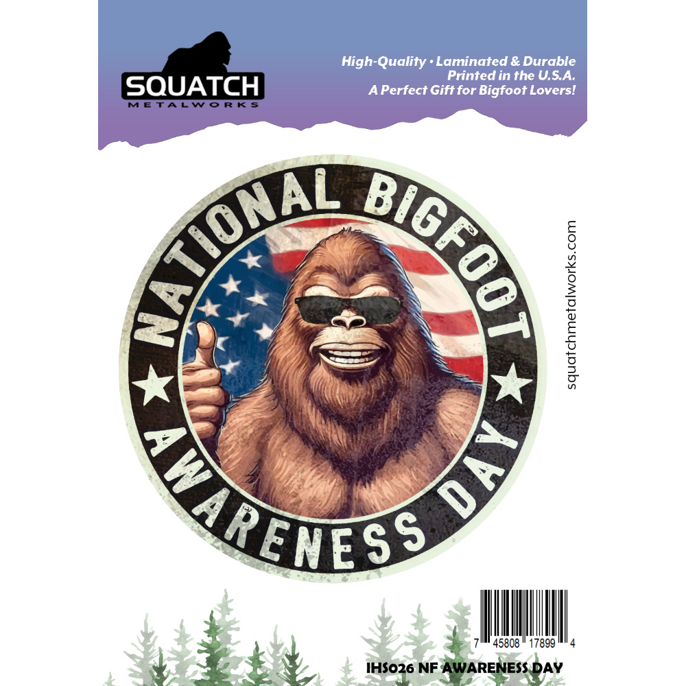 Paradise Clay IHS524 National Bigfoot Awareness - Vinyl Sticker (1 STICKER)