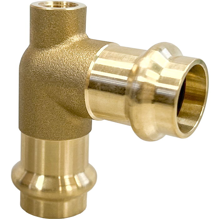 Legend Valves 450-800P 1/2" x 1/8" x 1/2" LegendPress No Lead Brass Press x FNPT x Press Baseboard Tee