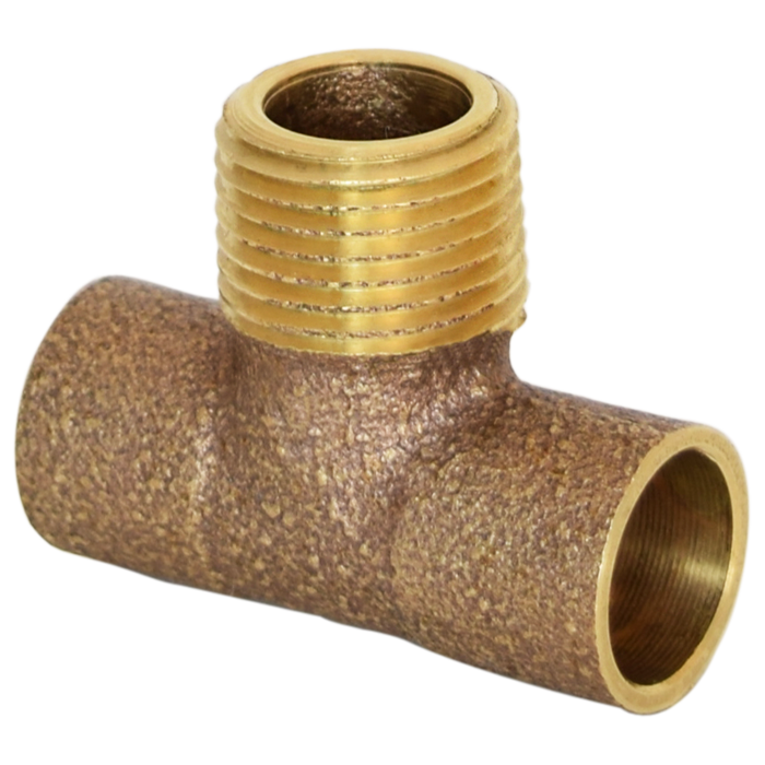 Legend Valves 302-363NL 1/2" No Lead Cast Brass Sweat x Sweat x MNPT Tee
