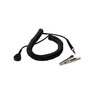 SOS Cleanroom Replacement 10' Coil Cord with Alligator Clip for ESD Wrist Strap