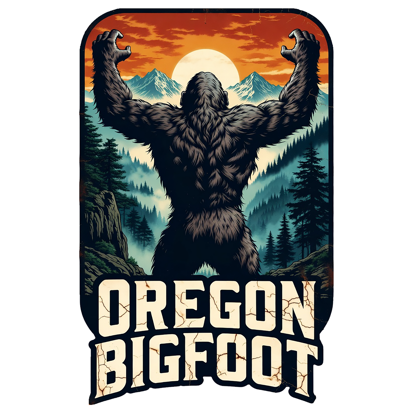 Paradise Clay IHS-10P-095 Oregon Bigfoot Power Pose - Vinyl Sticker (10 Pack)