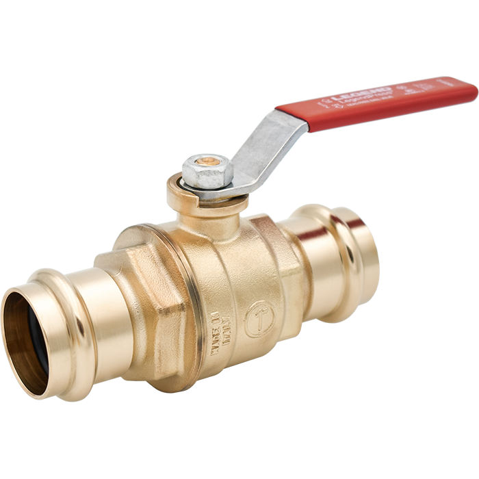 Legend Valves 101-208NL 2" LegendPress No Lead Forged Brass Full Port Ball Valve with Red Handle