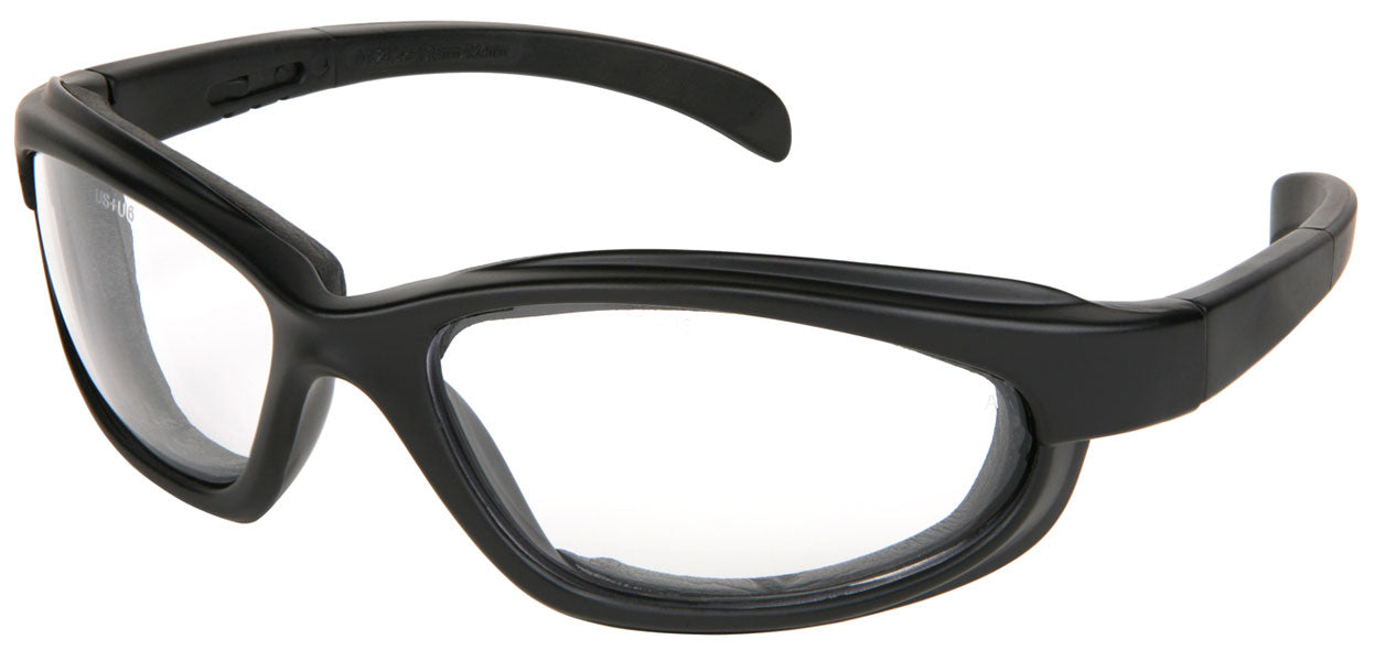 MCR Safety PN110AF PN1 Series Safety Glasses with Clear Anti-Fog Lens Black Safety Glasses with Closed Cell Foam Lining (1 Pair)