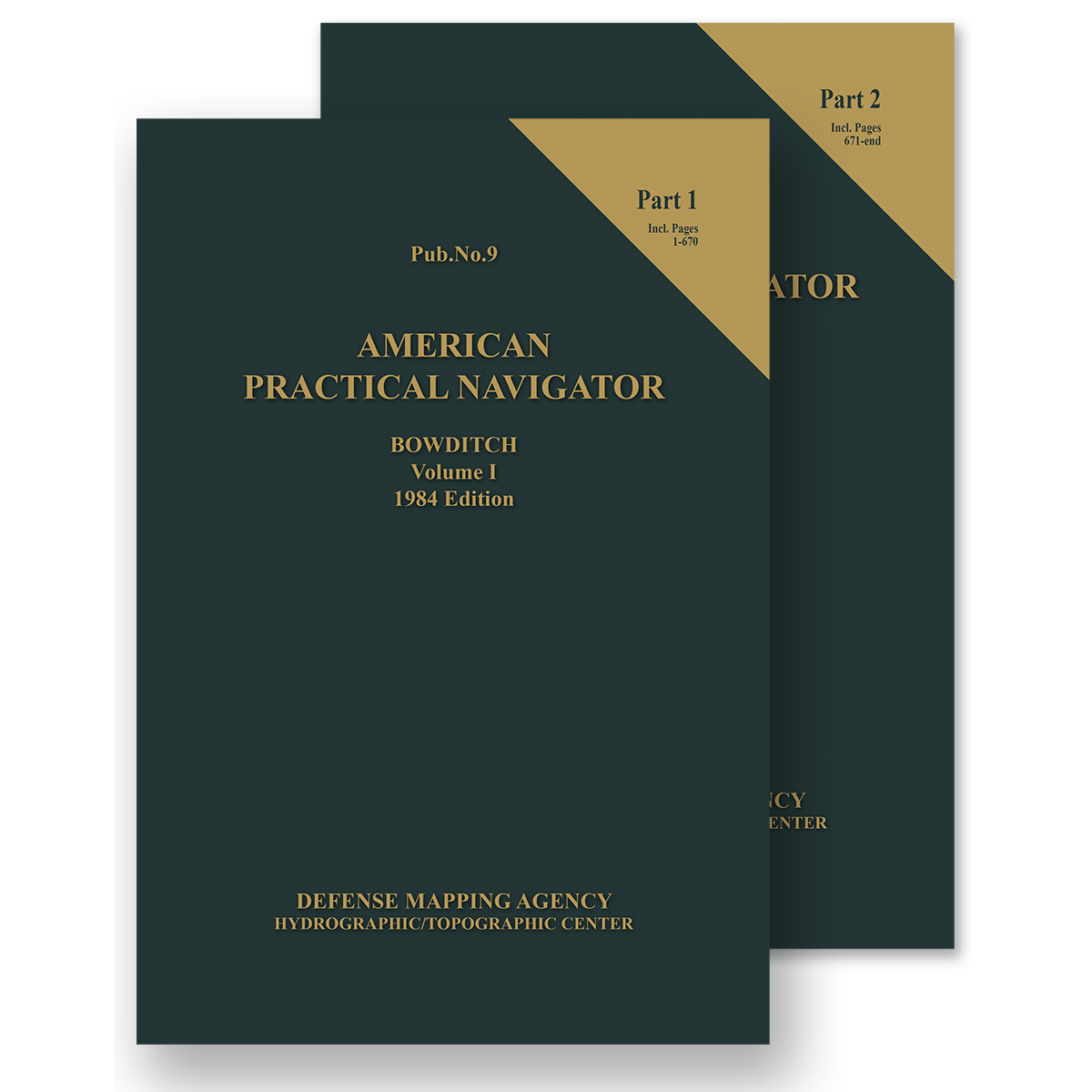Paradise Clay POD022 1984 American Practical Navigator - Bowditch - Volume 1 - Paperback Books (Set of 2)