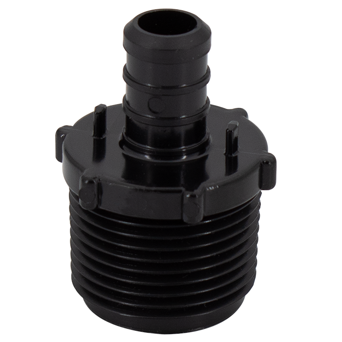 Legend Valves 461-755 1/2" x 3/4" PPSU Plastic Crimp/Cinch PEX x MNPT Reducing Adapter