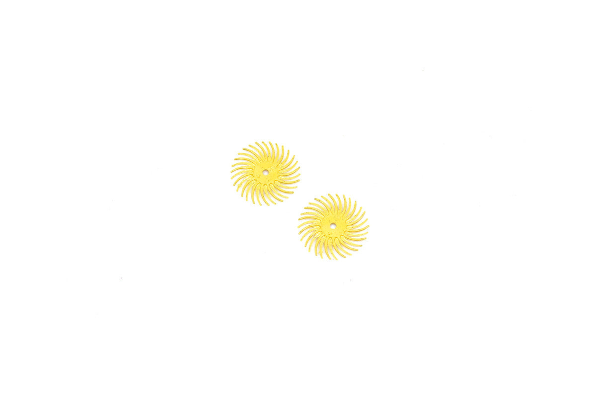Grobet USA® 10.3501 3M 3-Radial Bristle Discs, 3/4″ Diameter, 80 Grit, Yellow, EA