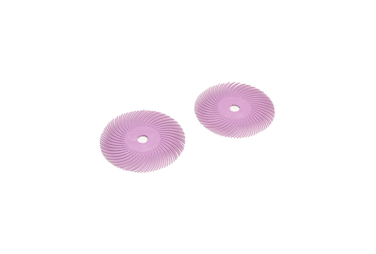 Grobet USA® 10.3528 3M 3-Radial Bristle Discs, 3″ Diameter, Pumice, Pink, EA