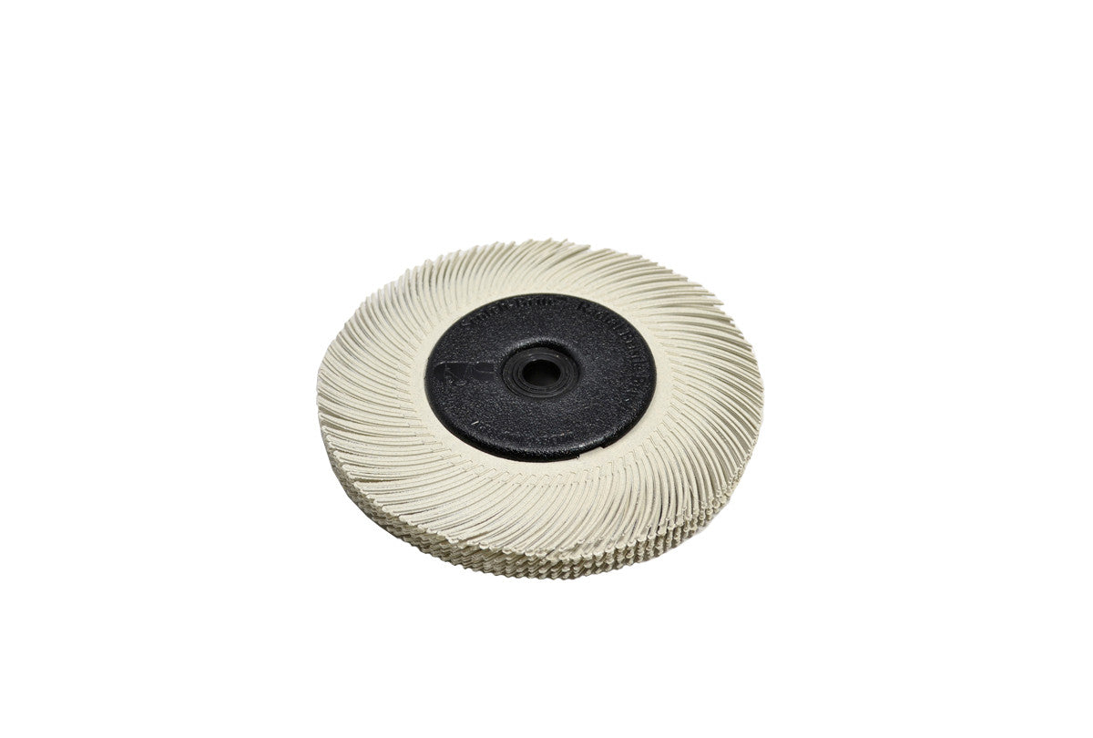 Grobet USA® 10.3532 3M 3-Radial Bristle Discs, 6″ Diameter, 120 Grit, White, EA