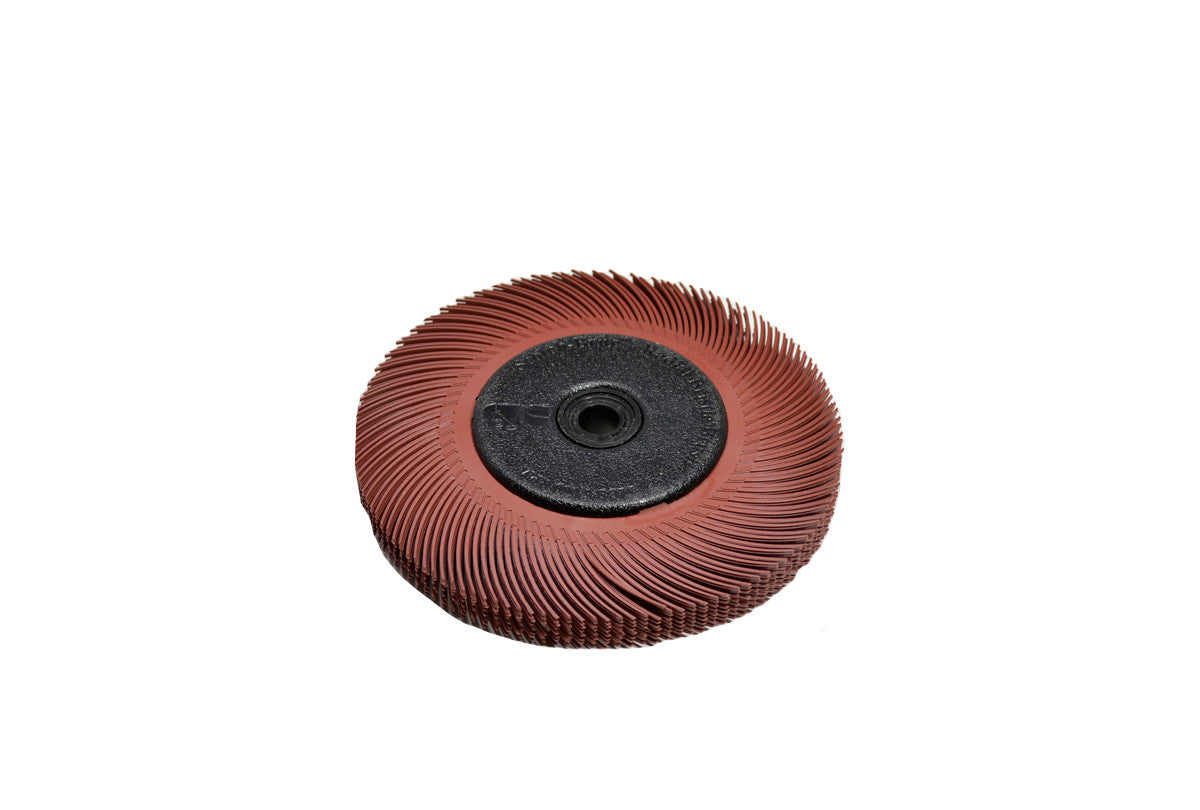 Grobet USA® 10.3533 3M 3-Radial Bristle Discs, 6″ Diameter, 220 Grit, Red, EA
