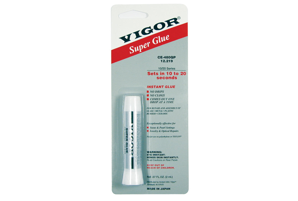 Grobet USA® 12.219 Vigor Super Glue 10/20 Series, 2 Gram Tube, EA