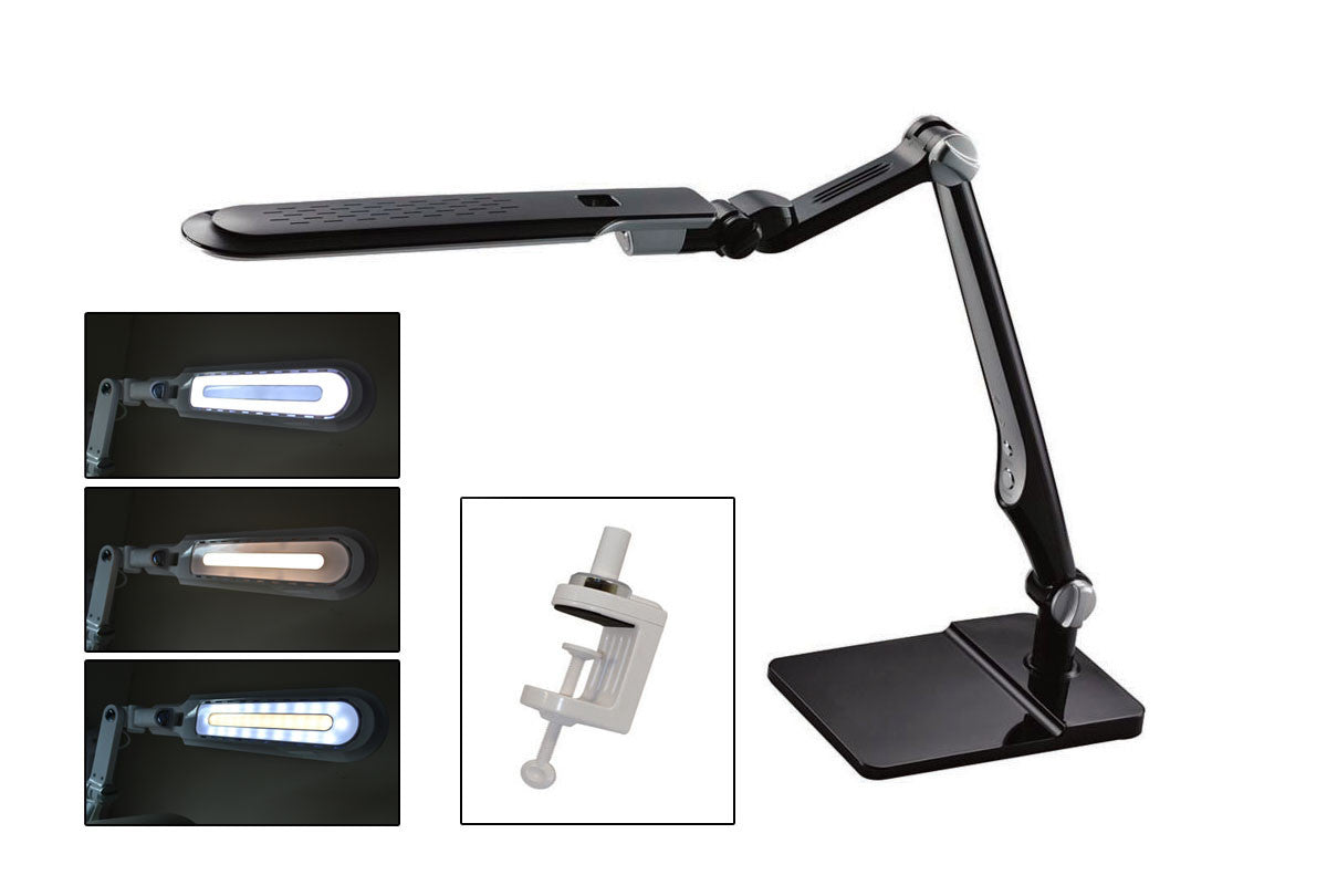 Grobet USA® 13.127 Black Led Double-REAch Lamp With Clamp, EA