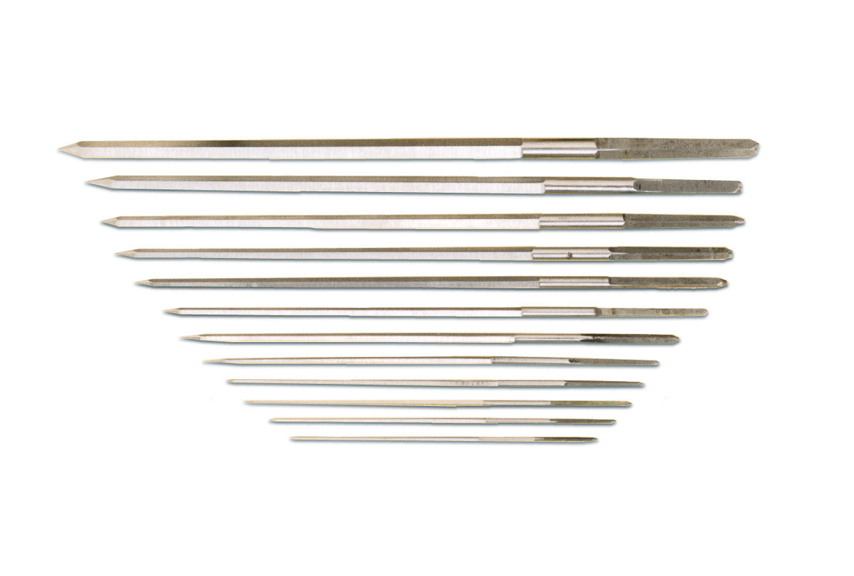 Grobet USA® 15.501 Broach Set Of 12, Cutting, Sizes 30/70, EA