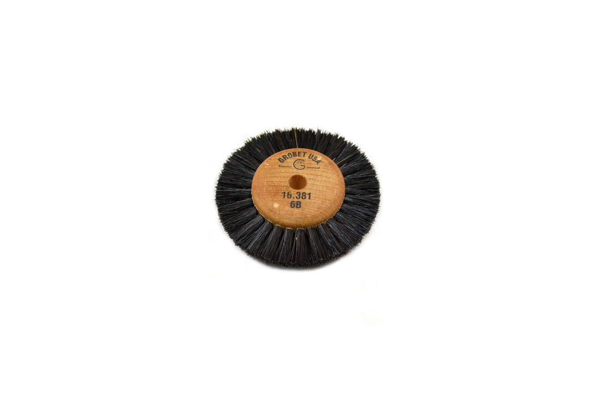 Grobet USA® 16.381 Wood Hub Brush, 2 Rows Of Bristle, 2-1/4″ Overall Diameter, EA