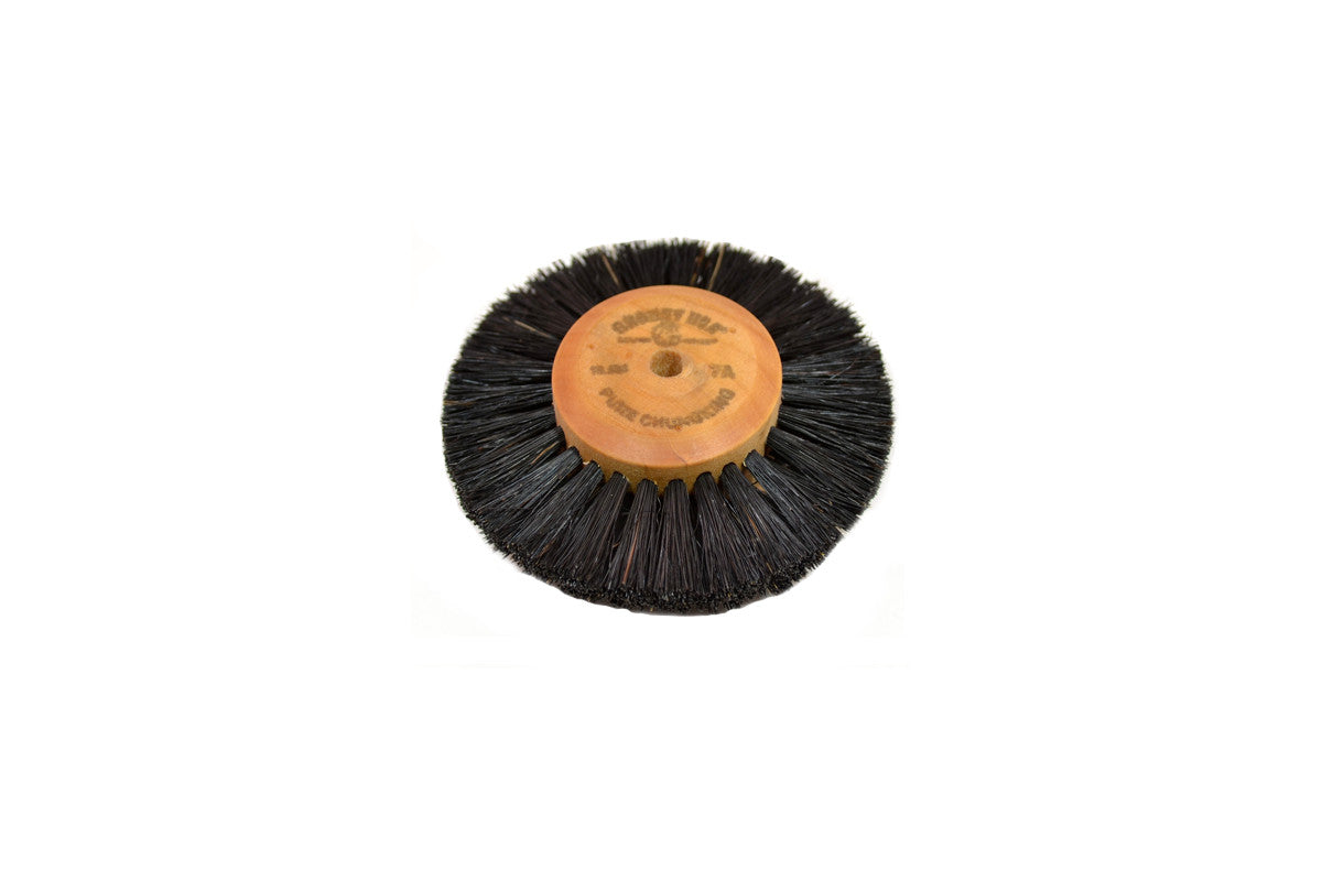 Grobet USA® 16.384 Wood Hub Brush, 3 Rows Of Bristle, 2-5/8″ Overall Diameter, EA