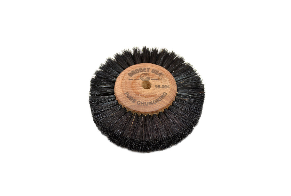 Grobet USA® 16.394 Wood Hub Brush, 4 Rows Of Bristle, 3″ Overall Diameter, EA