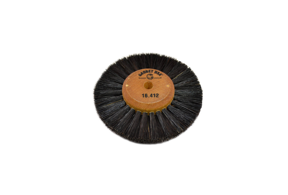 Grobet USA® 16.412 Wood Hub Brush, 3 Rows Of Bristle, 2-3/4″ Overall Diameter, EA