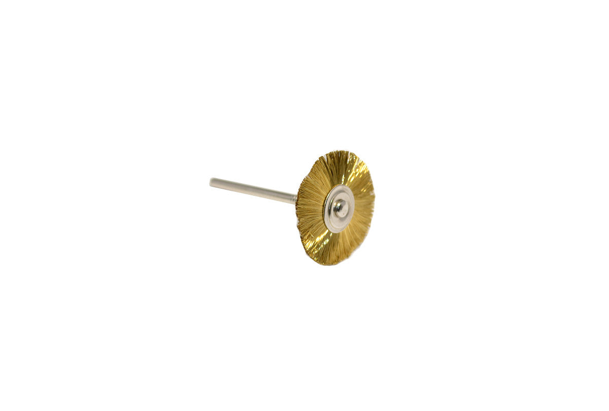 Grobet USA® 16.813 Straight Brass Wire Wheel Brush, 1″ Diameter 3/32″ Shank, 1 DZ