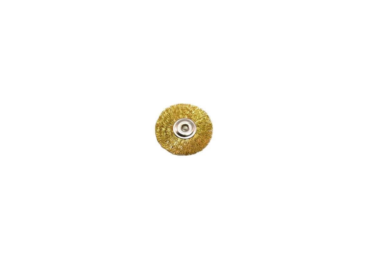 Grobet USA® 16.884 Crimped Brass Wire Wheel Brush, 1″ Diameter 3/32″ Arbor Hole, 1 DZ