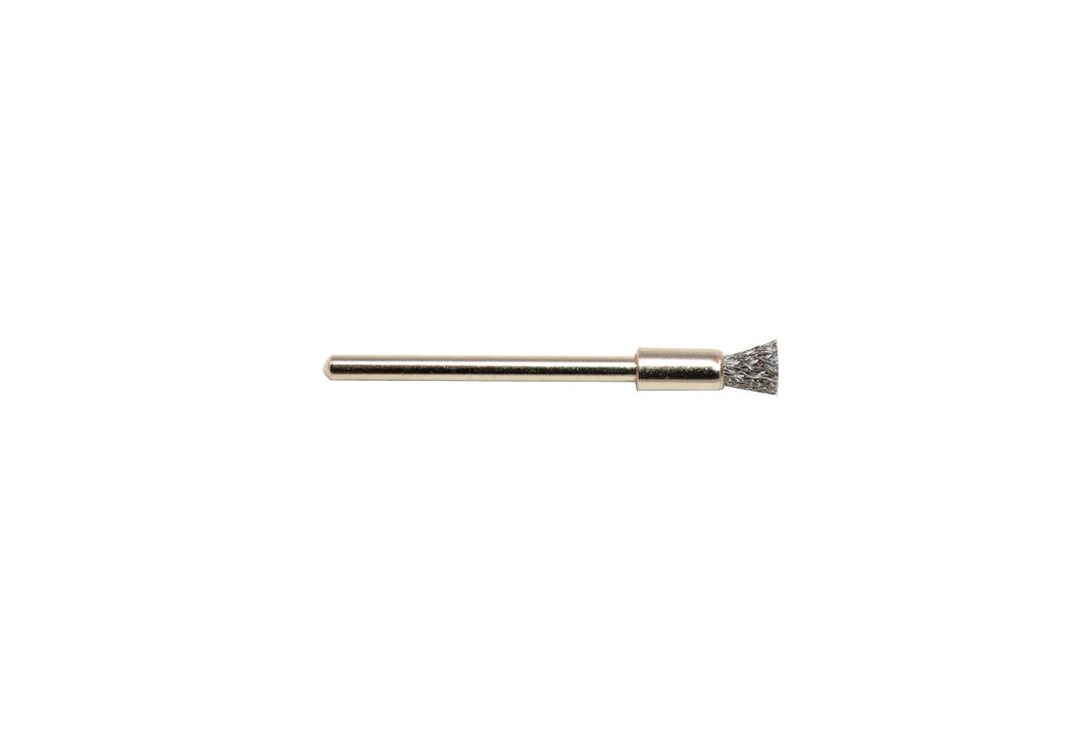Grobet USA® 16.944 Crimped Steel Wire End Brush, 1/4″ Trim, 3/16″ Diameter 1/8″ Shank, 1 DZ