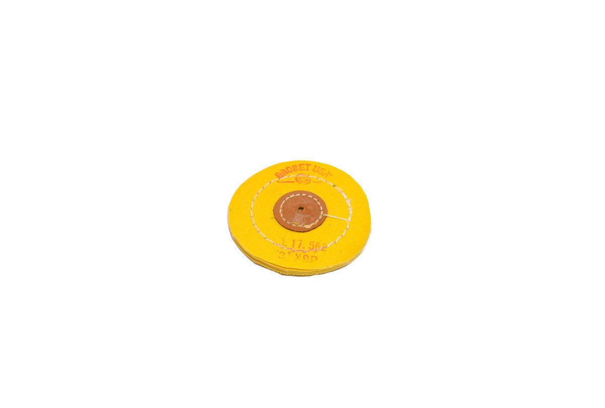 Grobet USA® 17.562 Yellow Chemkote Buff, 3″ X 9 Ply, Knife Edge, EA