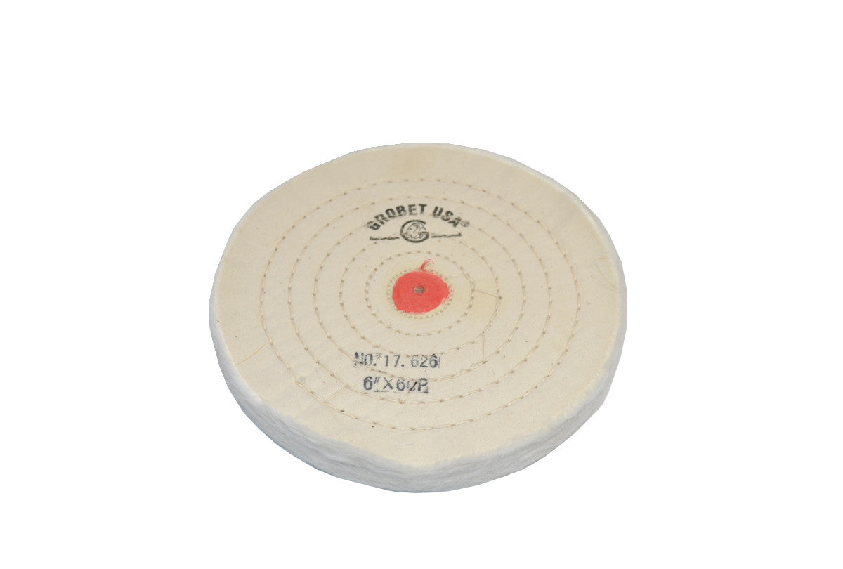 Grobet USA® 17.626 Finex Muslin Buff, 6″ X 60 Ply, Combed With Shellac Center, EA