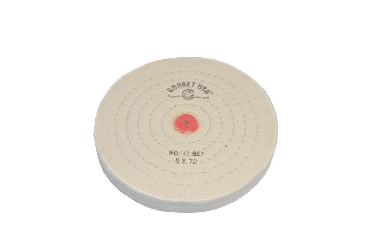 Grobet USA® 17.627 Finex Muslin Buff, 6″ X 70 Ply, Combed With Shellac Center, EA
