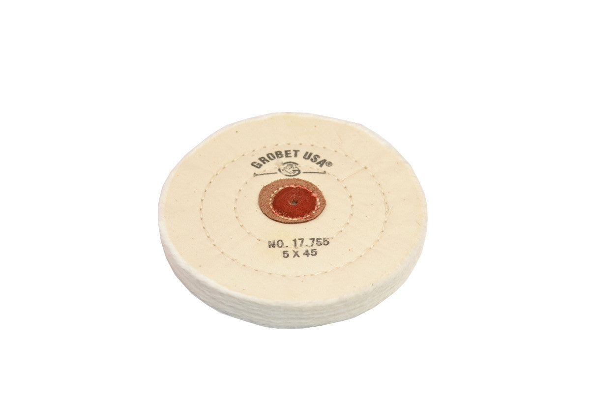 Grobet USA® 17.755 Finex Muslin Buff, 5″ X 45 Ply, LEAther Center, EA