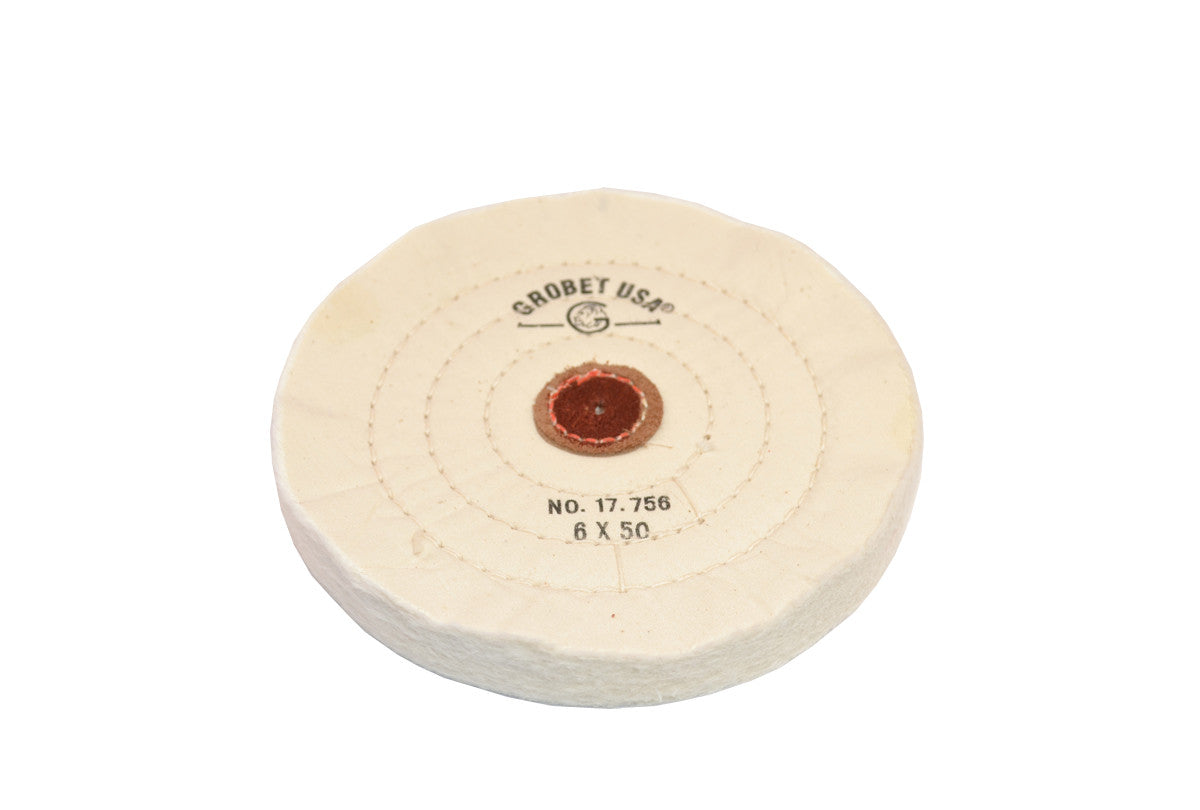 Grobet USA® 17.756 Finex Muslin Buff, 6″ X 50 Ply, LEAther Center, EA