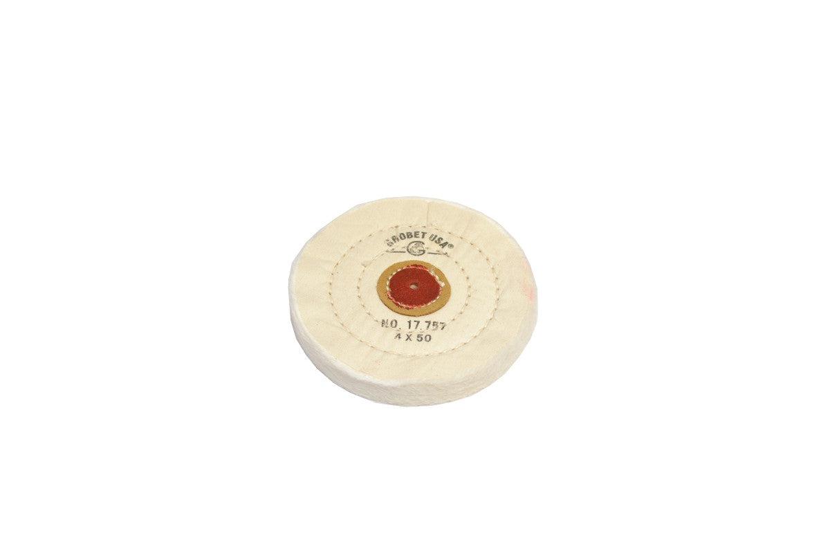 Grobet USA® 17.757 Finex Muslin Buff, 4″ X 50 Ply, LEAther Center, EA