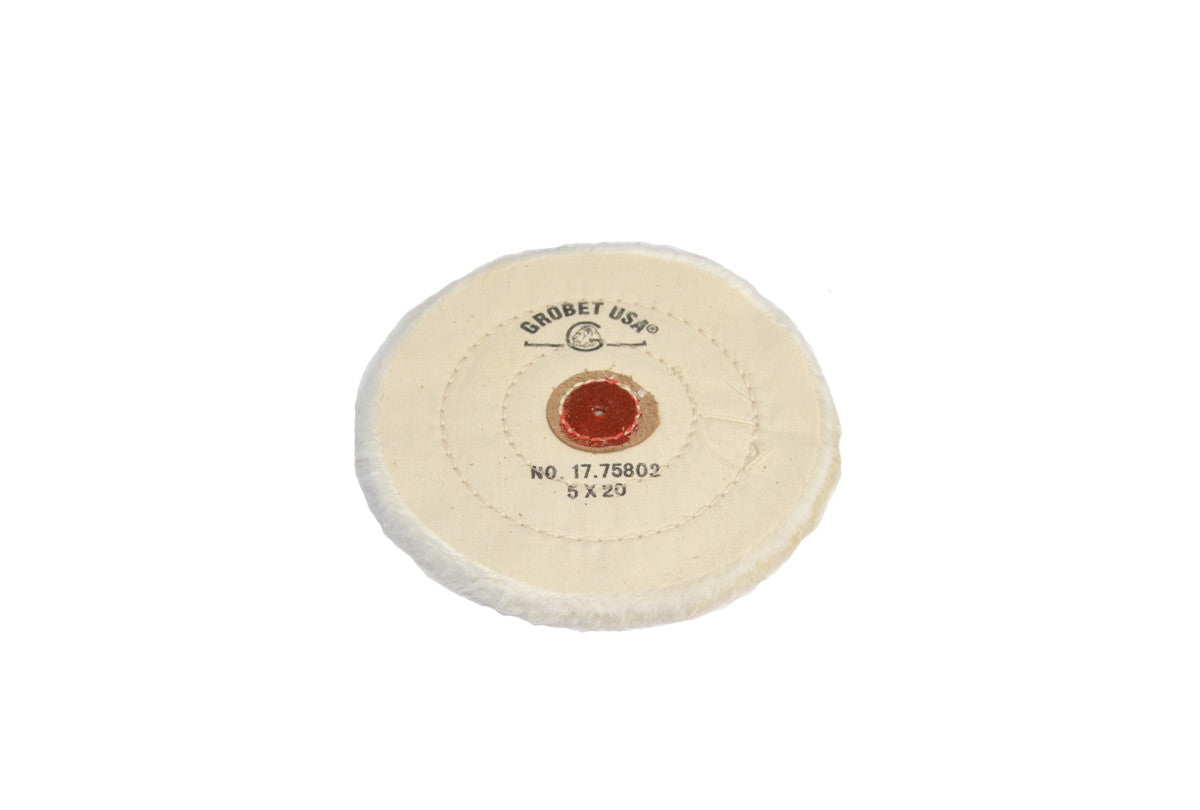 Grobet USA® 17.75802 Finex Muslin Buff, 5″ X 20 Ply, LEAther Center, EA