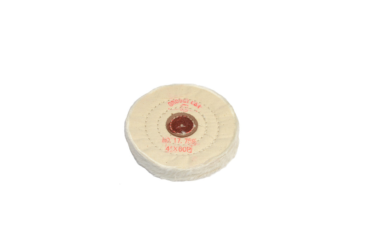 Grobet USA® 17.758 Finex Muslin Buff, 4″ X 60 Ply, LEAther Center, EA
