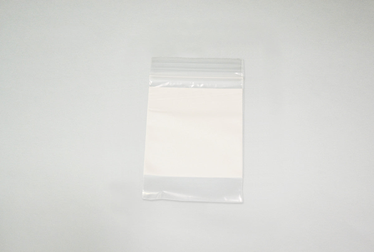 Grobet USA® 61.13201 Economy Plastic Bags With White Label Block, 3″ X 4″, Box Of 1000, EA