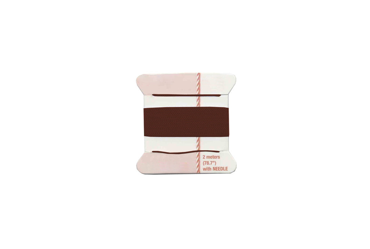 Grobet USA® 68.192 Silk BEAding Card, Brown, Size 3, EA