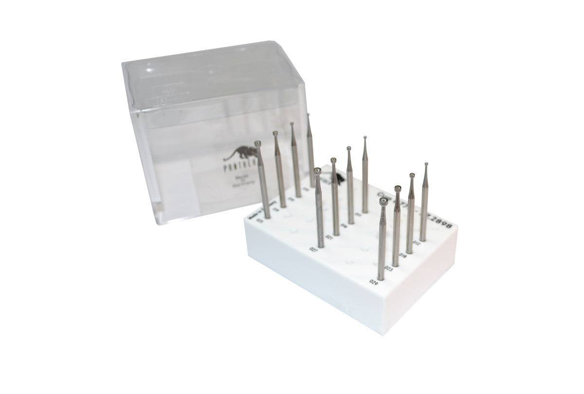 Grobet USA® 77.2898 Panther Burs, Set Of 12, Cup, Fig. 77B, EA
