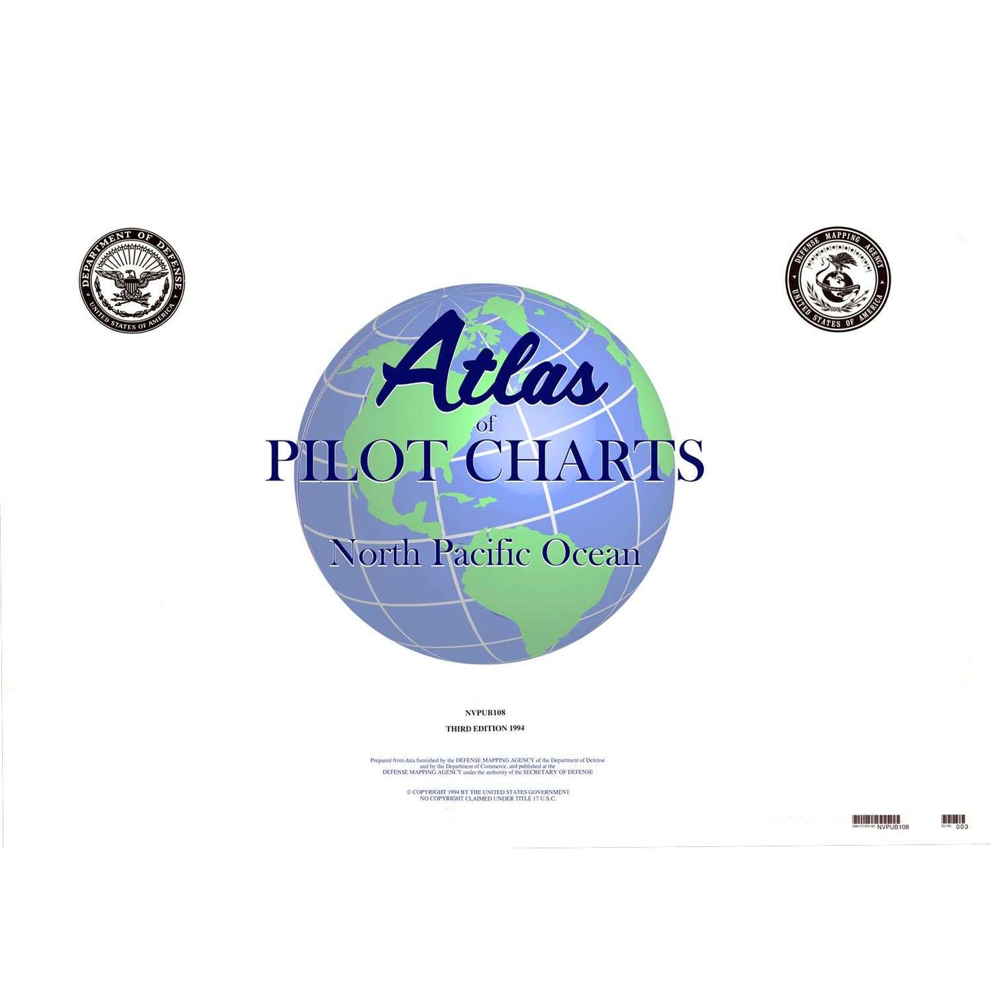 Paradise Clay IHP_PUB108 Pub. 108 Atlas of Pilot Charts North Pacific Ocean - Book