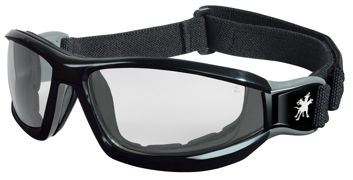 MCR Safety RP110AF Swagger® RP1 Series Black Safety Goggle with Clear Lenses AV-AF® Anti-Fog Coated Lenses Foam Lined with Adjustable Strap (1 Pair)