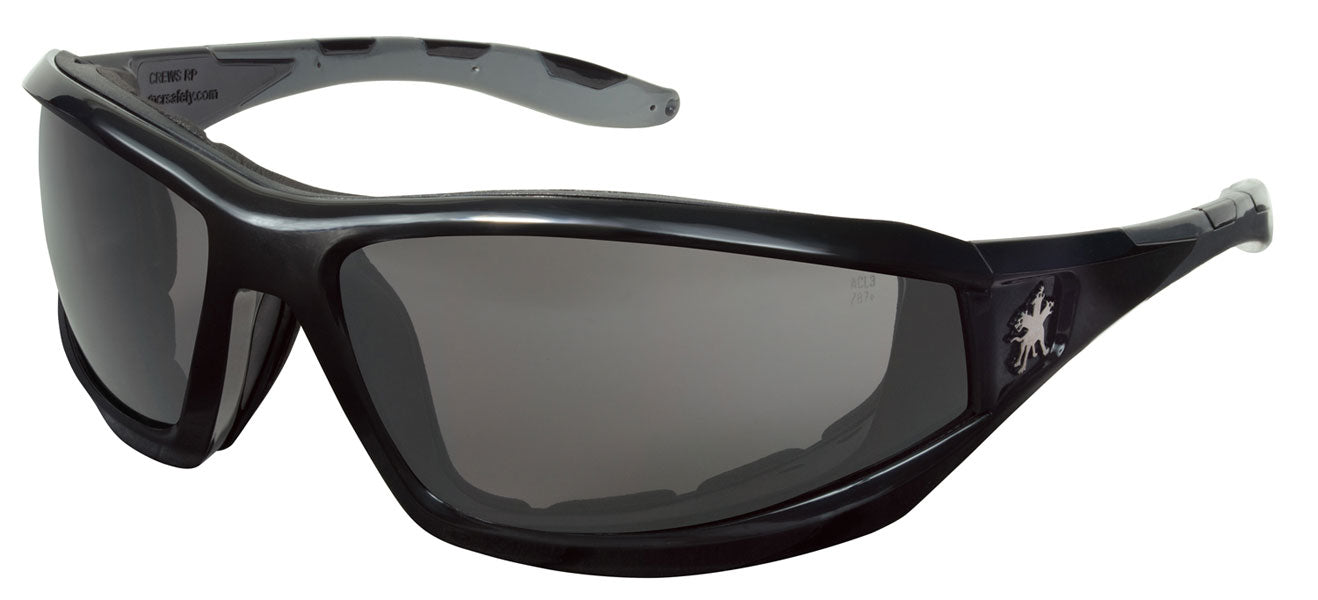 MCR Safety RP212AF Swagger® RP2 Series Black Safety Glasses with Gray Lenses UV-AF® Anti-Fog Coated Foam Lined (1 Pair)