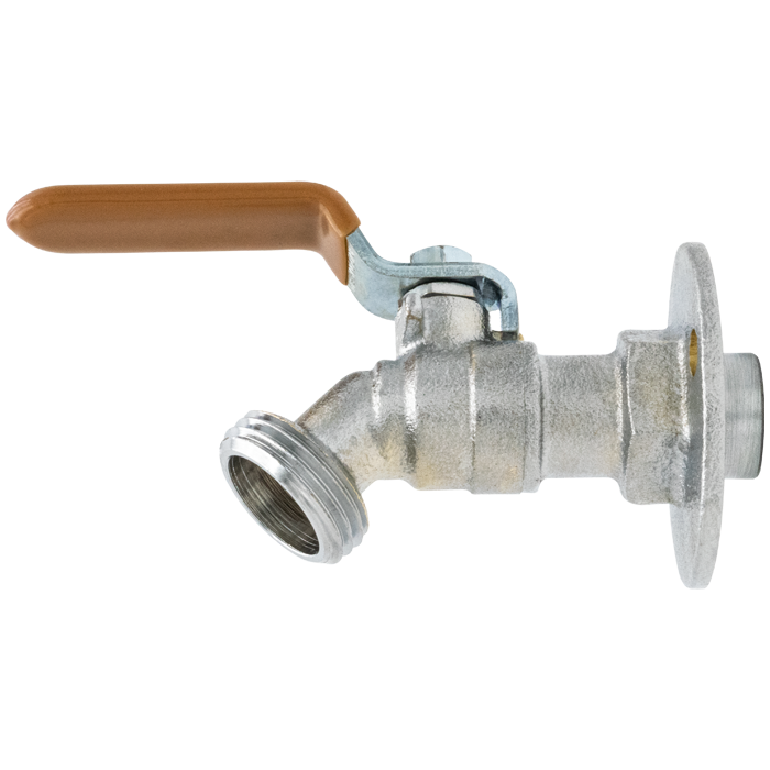 Legend Valves 107-474CP 1/2" Chrome-Plated Forged Brass 1/4-Turn Ball-Type Sillcock with Lever Handle & Flange
