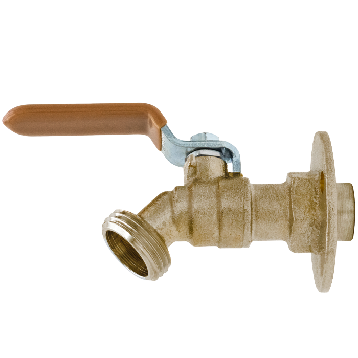 Legend Valves 107-474 1/2" Forged Brass 1/4-Turn Ball-Type Sillcock with Lever Handle & Flange